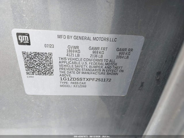 1G1ZD5STXPF251172 Chevrolet Malibu Fwd 1lt