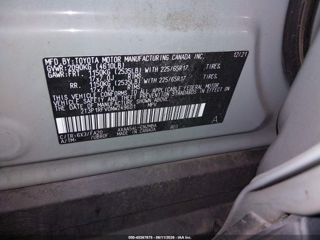Toyota Rav4 Xle 2022 2T3P1RFV0NW249601 Image 9