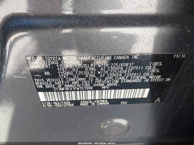 Toyota Rav4 Xle 2015 2T3WFREV1FW151998 Image 9