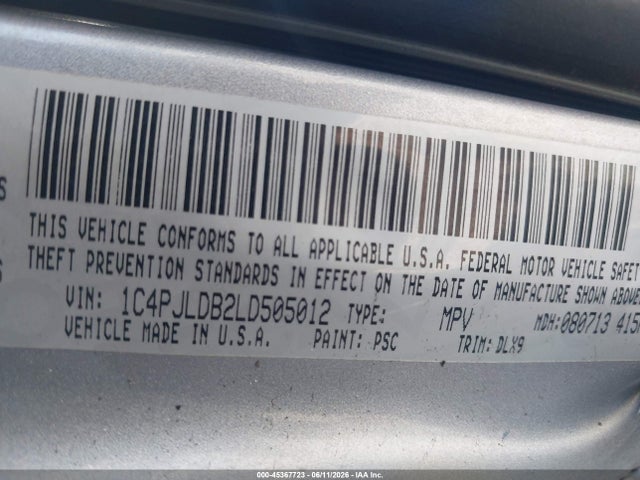 1C4PJLDB2LD505012 Jeep Cherokee Limited Fwd