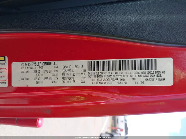 Продаж на аукціоні авто 2012 Jeep Wrangler Unlimited Sport, vin: 1C4BJWDGXCL210205, номер лоту: 45367854