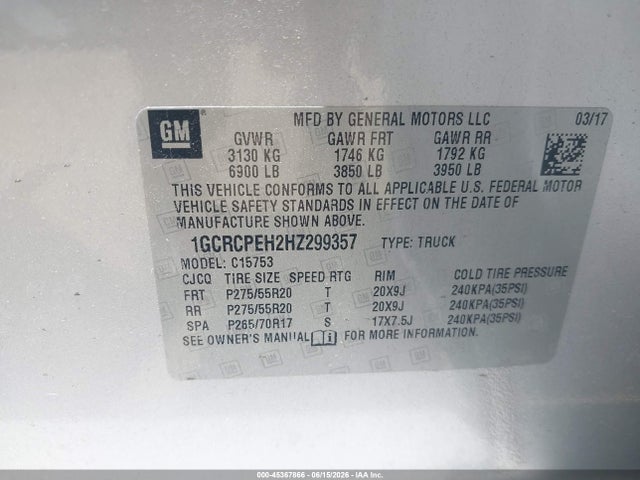 Chevrolet Silverado 1500 Custom 2017 1GCRCPEH2HZ299357 Image 9