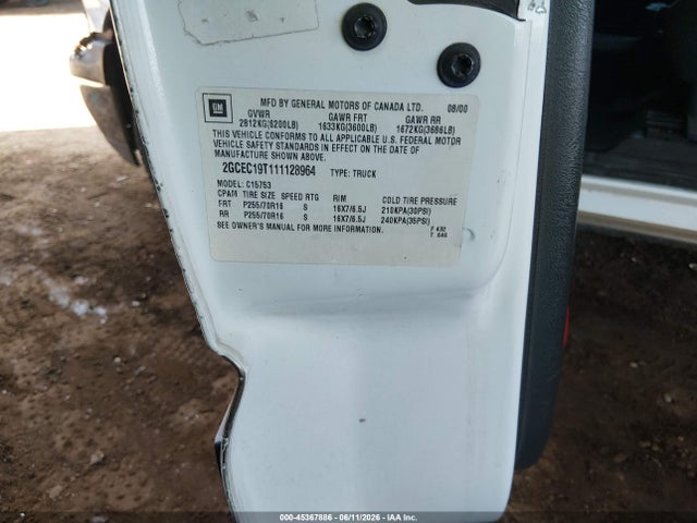 45367886 :رقم المزاد ، 2GCEC19T111128964 vin ، 2001 Chevrolet Silverado 1500 Ls مزاد بيع