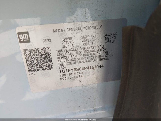 1G1FY6S04P4157044 Chevrolet Bolt Euv Fwd Lt