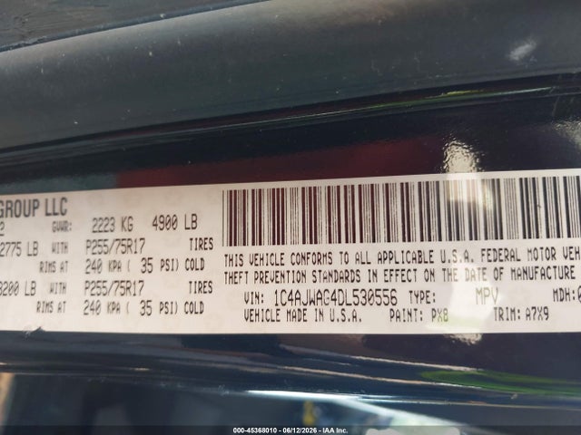 Aukcja sprzedaży 2013 Jeep Wrangler Sport, vin: 1C4AJWAG4DL530556, numer aukcji: 45368010