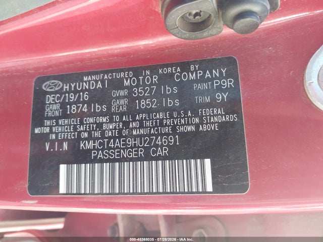 Hyundai ACCENT SE 2017 KMHCT4AE9HU274691 Image 9