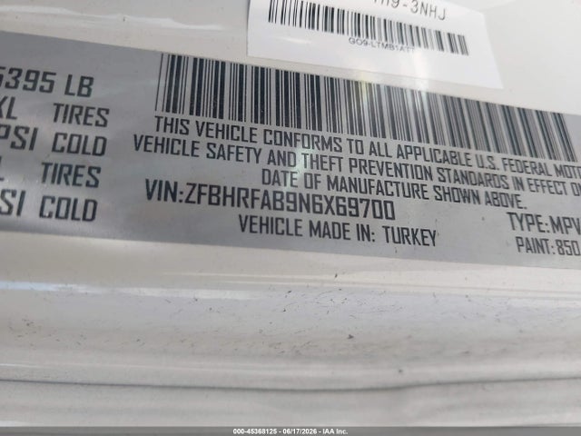 Aukcja sprzedaży 2022 Ram Promaster City Cargo Van, vin: ZFBHRFAB9N6X69700, numer aukcji: 45368125
