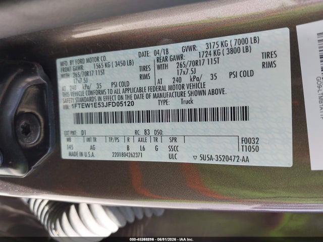 1FTEW1E53JFD05120 Ford F-150 Xl