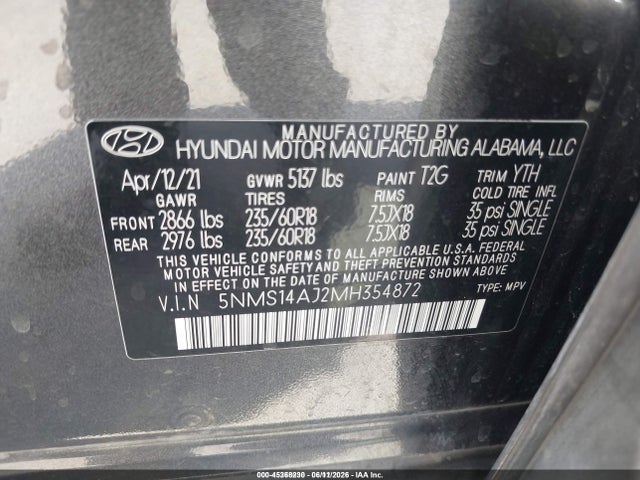 Hyundai Santa Fe Se 2021 5NMS14AJ2MH354872 Image 9