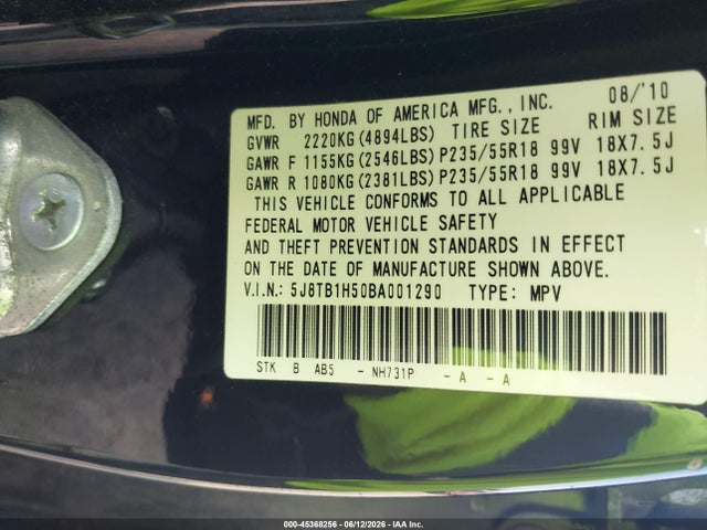 Продаж на аукціоні авто 2011 Acura Rdx, vin: 5J8TB1H50BA001290, номер лоту: 45368256