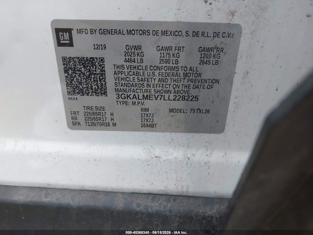Продажа на аукционе авто 2020 Gmc Terrain Fwd Sle, vin: 3GKALMEV7LL228225, номер лота: 45368340