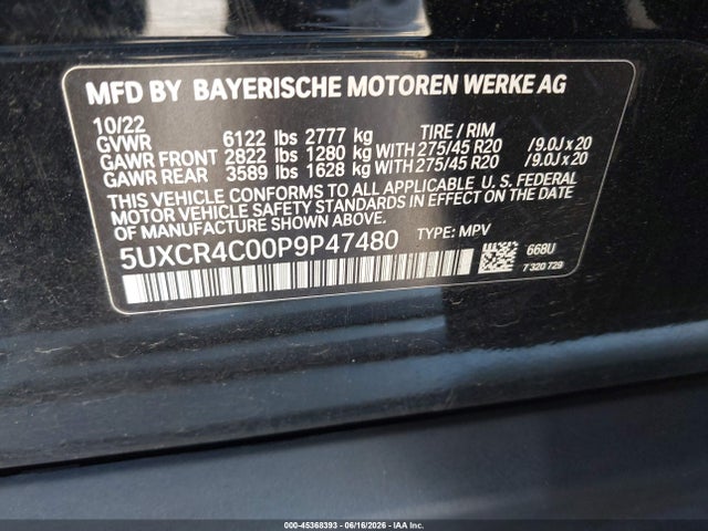 BMW X5 Sdrive40i 2023 5UXCR4C00P9P47480 Image 9