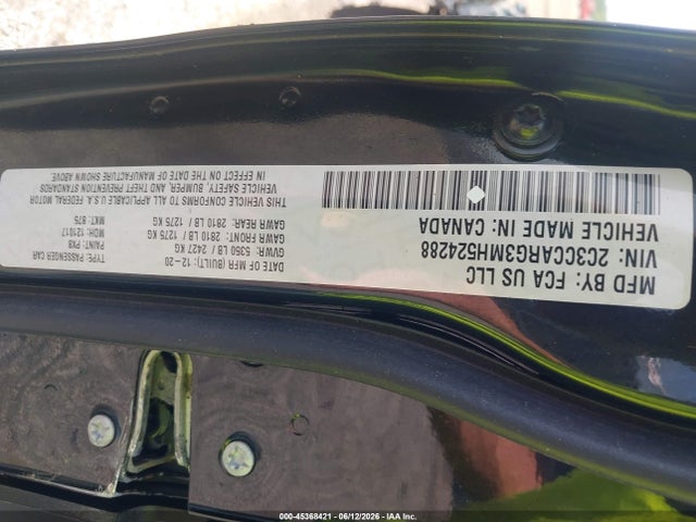 45368421 :رقم المزاد ، 2C3CCARG3MH524288 vin ، 2021 Chrysler 300 Touring L Awd مزاد بيع