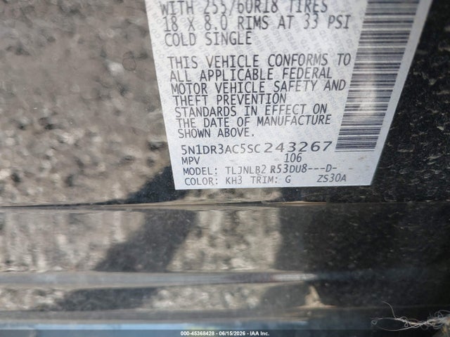 5N1DR3AC5SC243267 Nissan Pathfinder S 4wd