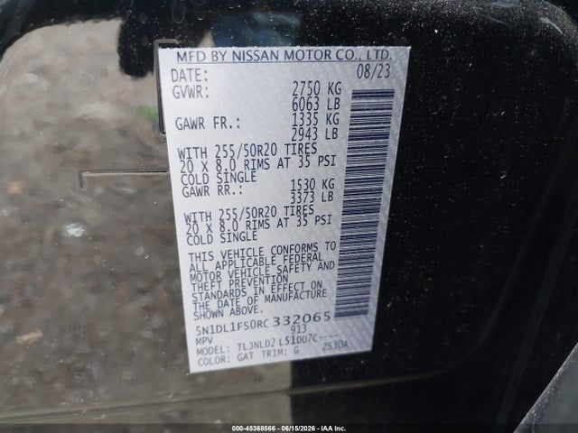 Продаж на аукціоні авто 2024 Infiniti Qx60 Luxe Awd, vin: 5N1DL1FS0RC332065, номер лоту: 45368566