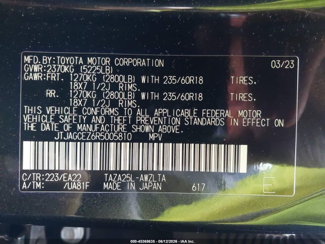45368635 :رقم المزاد ، JTJAGCEZ6R5005810 vin ، 2024 Lexus Nx 350 مزاد بيع