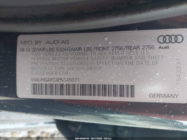 Aukcja sprzedaży 2014 Audi A6 3.0t Premium Plus, vin: WAUHGAFC4EN145071, numer aukcji: 45368705