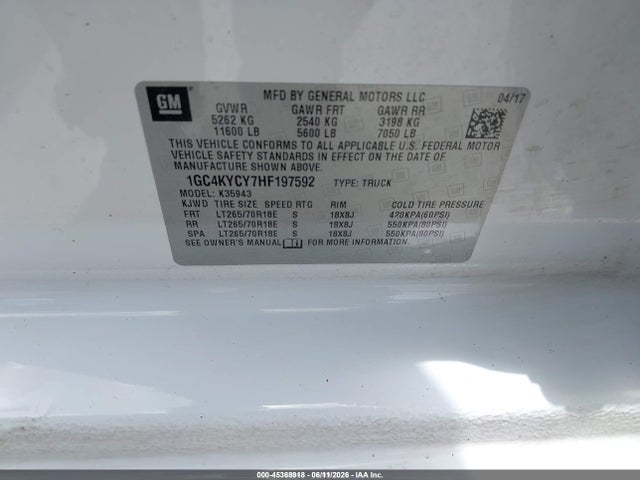 1GC4KYCY7HF197592 Chevrolet Silverado 3500hd Wt