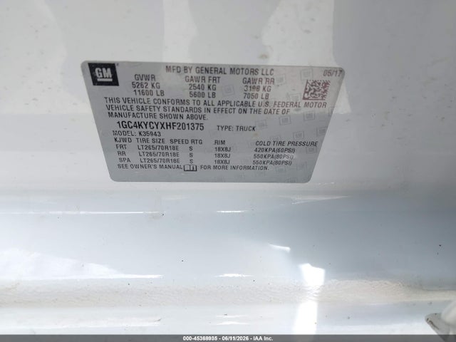 Chevrolet Silverado 3500hd Wt 2017 1GC4KYCYXHF201375 Image 9