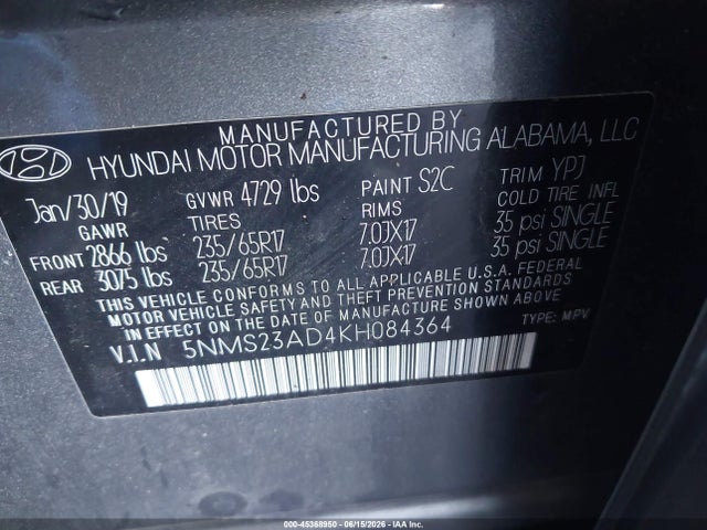 Hyundai Santa Fe Se 2019 5NMS23AD4KH084364 Image 9
