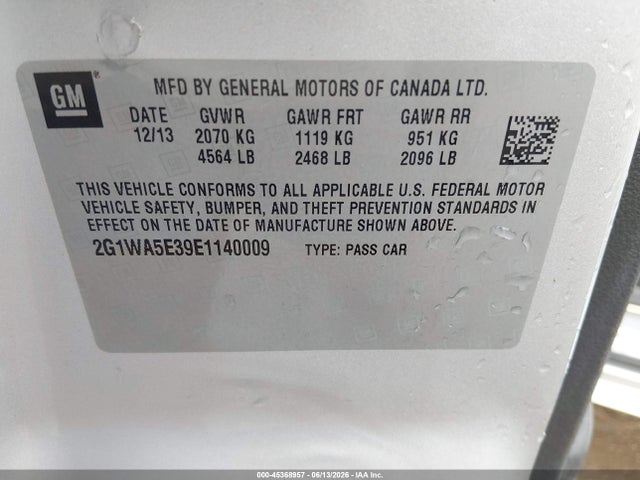 Chevrolet Impala Limited Ls 2014 2G1WA5E39E1140009 Image 9