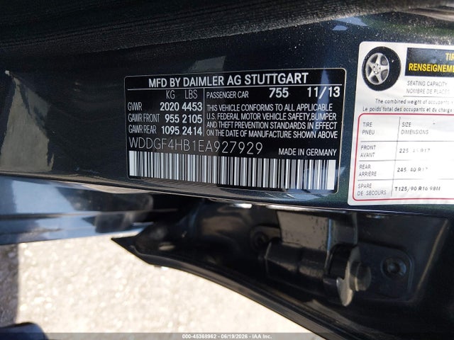 WDDGF4HB1EA927929 Mercedes-Benz C 250 Sport