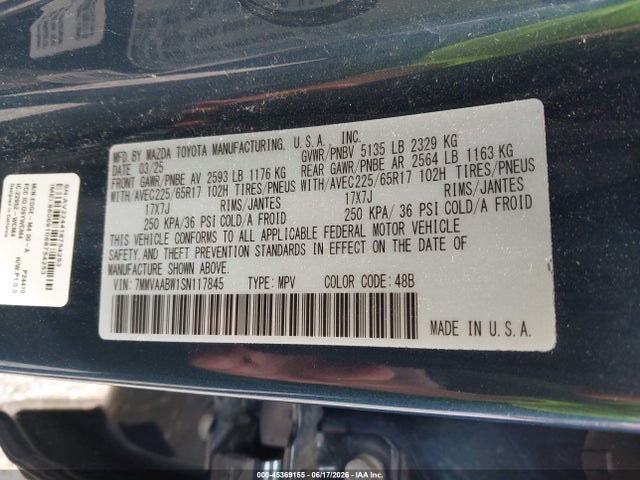 45369155 :رقم المزاد ، 7MMVAABW1SN117845 vin ، 2025 Mazda Cx-50 Hybrid Preferred Package مزاد بيع