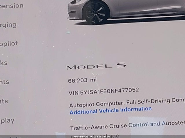 Tesla Model S Dual Motor All-wheel Drive 2022 5YJSA1E50NF477052 Image 15