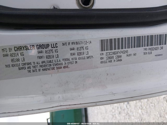 Aukcja sprzedaży 2015 Chrysler 300 300s, vin: 2C3CCABGXFH743245, numer aukcji: 45369187