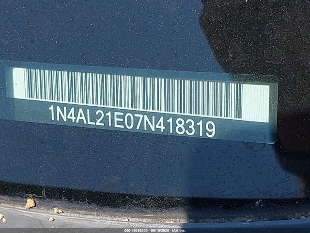 Продаж на аукціоні авто 2007 Nissan Altima 2.5 S, vin: 1N4AL21E07N418319, номер лоту: 45369203