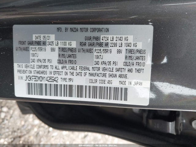 2021 Mazda Cx-5 Grand Touring მანქანა იყიდება აუქციონზე, vin: JM3KFBDM0M1426942, აუქციონის ნომერი: 45369227