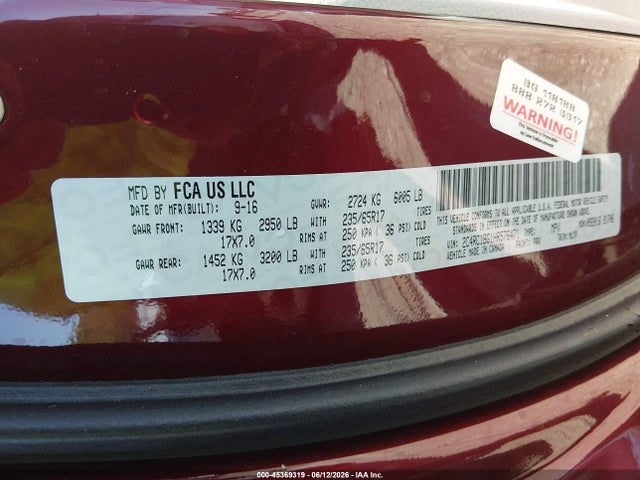 Продаж на аукціоні авто 2017 Chrysler Pacifica Touring-l, vin: 2C4RC1BG1HR576471, номер лоту: 45369319