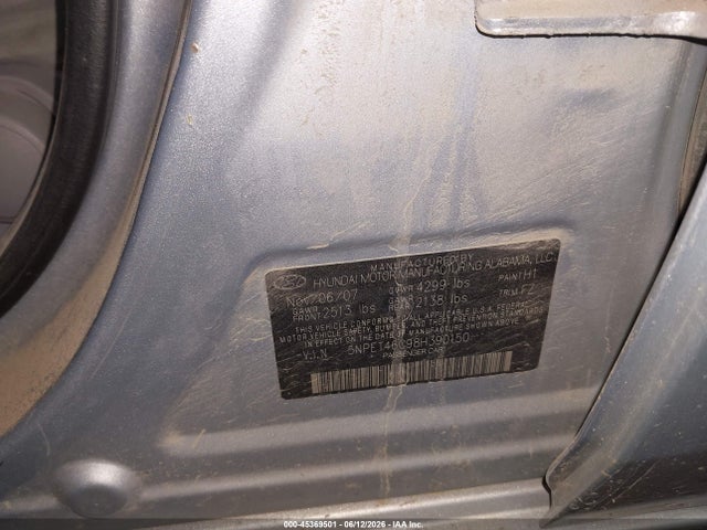 Продаж на аукціоні авто 2008 Hyundai Sonata Gls, vin: 5NPET46C98H390150, номер лоту: 45369501