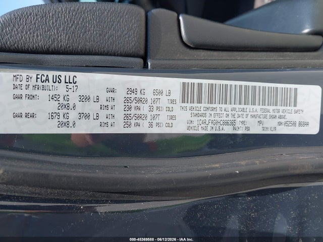 Aukcja sprzedaży 2017 Jeep Grand Cherokee Altitude 4x4, vin: 1C4RJFAG0HC886365, numer aukcji: 45369588