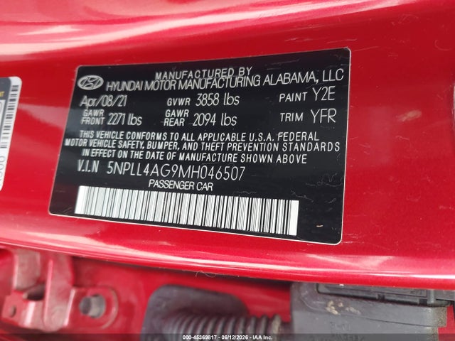 Hyundai ELANTRA SE 2021 5NPLL4AG9MH046507 Image 9
