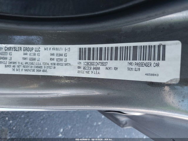 Aukcja sprzedaży 2013 Chrysler 200 S, vin: 1C3BCBGG1DN739227, numer aukcji: 45369919