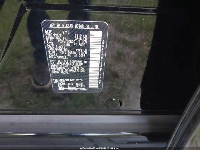 Aukcja sprzedaży 2016 Infiniti Qx80 Limited, vin: JN8AZ2NE6G9120759, numer aukcji: 45370022