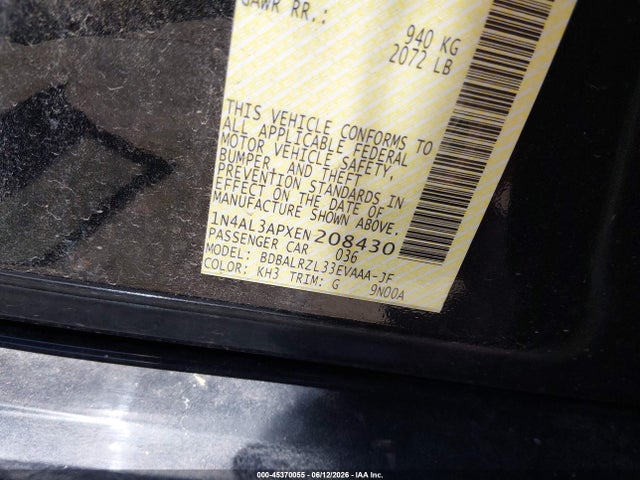 1N4AL3APXEN208430 Nissan Altima 2.5 S