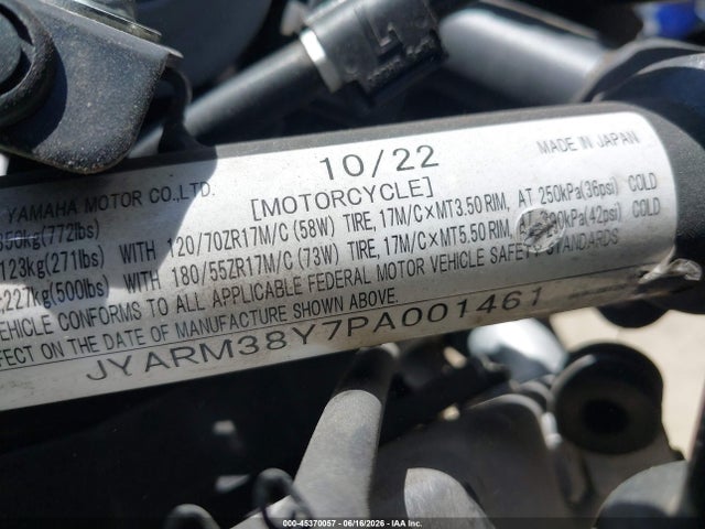 Yamaha Yzfr7 2023 JYARM38Y7PA001461 Image 10