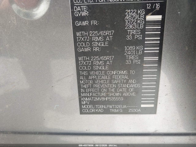 Nissan ROGUE S 2017 KNMAT2MV8HP535559 Image 9