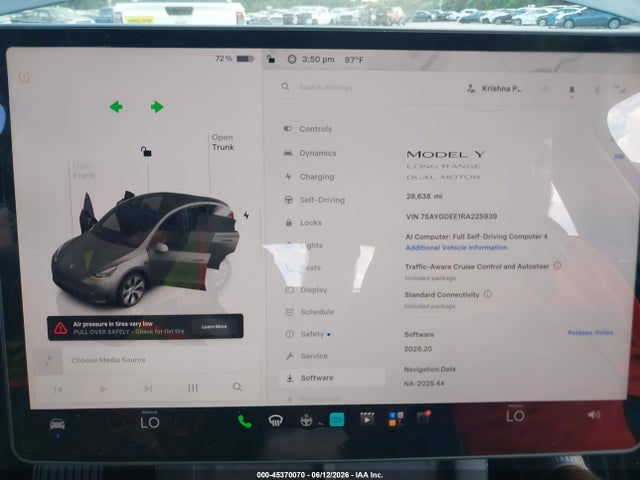 45370070 :رقم المزاد ، 7SAYGDEE1RA225939 vin ، 2024 Tesla Model Y Long Range Dual Motor All-wheel Drive مزاد بيع