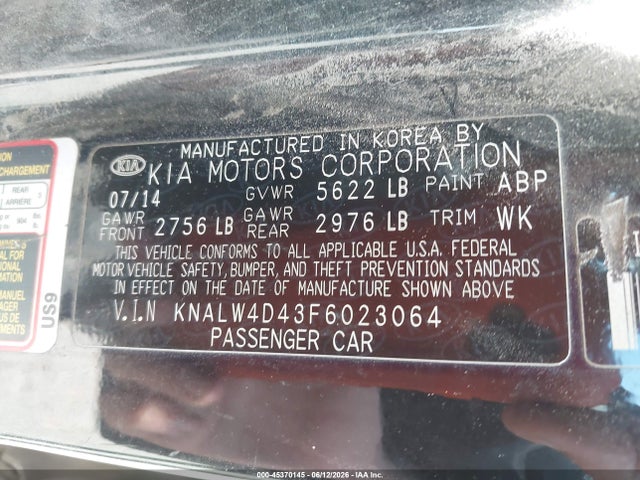 2015 Kia K900 Luxury მანქანა იყიდება აუქციონზე, vin: KNALW4D43F6023064, აუქციონის ნომერი: 45370145