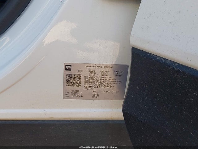 KL79MVSL8PB070535 Chevrolet Trailblazer Fwd Activ