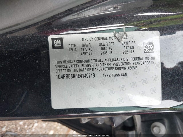 Aukcja sprzedaży 2014 Buick Verano Convenience Group, vin: 1G4PR5SK8E4149719, numer aukcji: 45370227