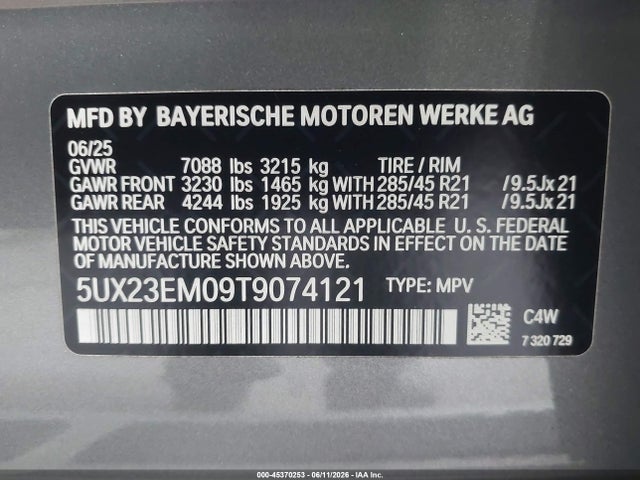 BMW X7 Xdrive40i 2026 5UX23EM09T9074121 Image 9