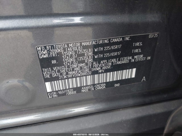 Toyota RAV4 LE 2025 2T3K1RFV3SW388532 Image 9