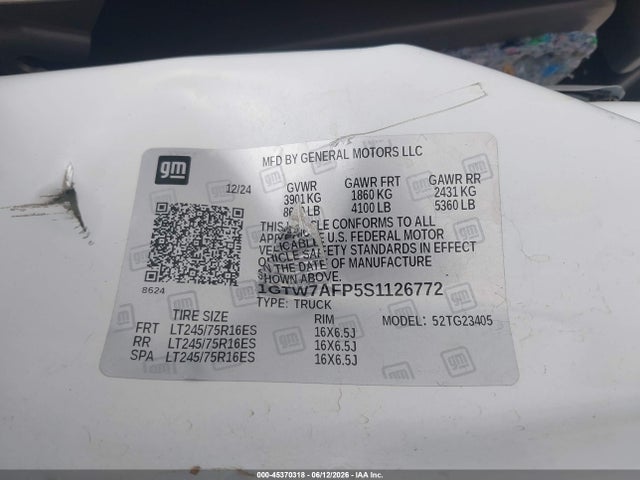 GMC Savana Cargo Rwd 2500 Regular Wheelbase Work Van 2025 1GTW7AFP5S1126772 Image 9