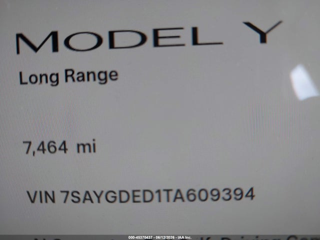 7SAYGDED1TA609394 Tesla Model Y Premium Rear-wheel Drive/rear-wheel Drive