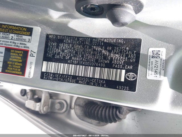 Toyota CAMRY SE 2014 4T1BF1FK0EU376490 Image 9