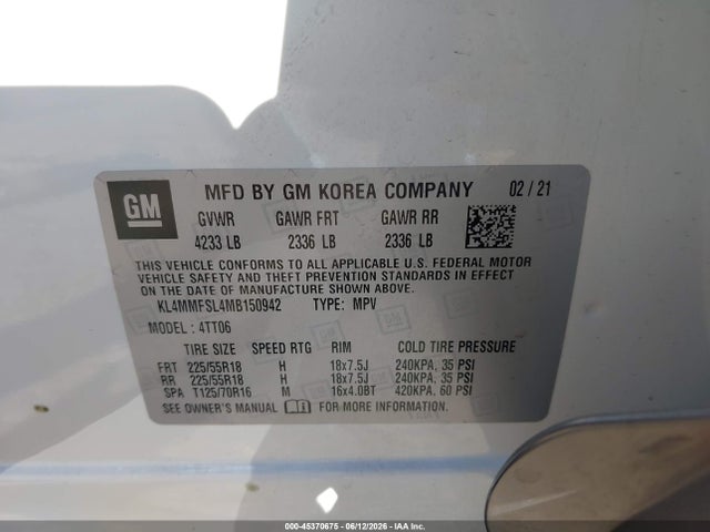 Продажа на аукционе авто 2021 Buick Encore Gx Fwd Essence, vin: KL4MMFSL4MB150942, номер лота: 45370675